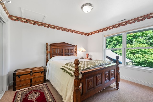 view of carpeted bedroom