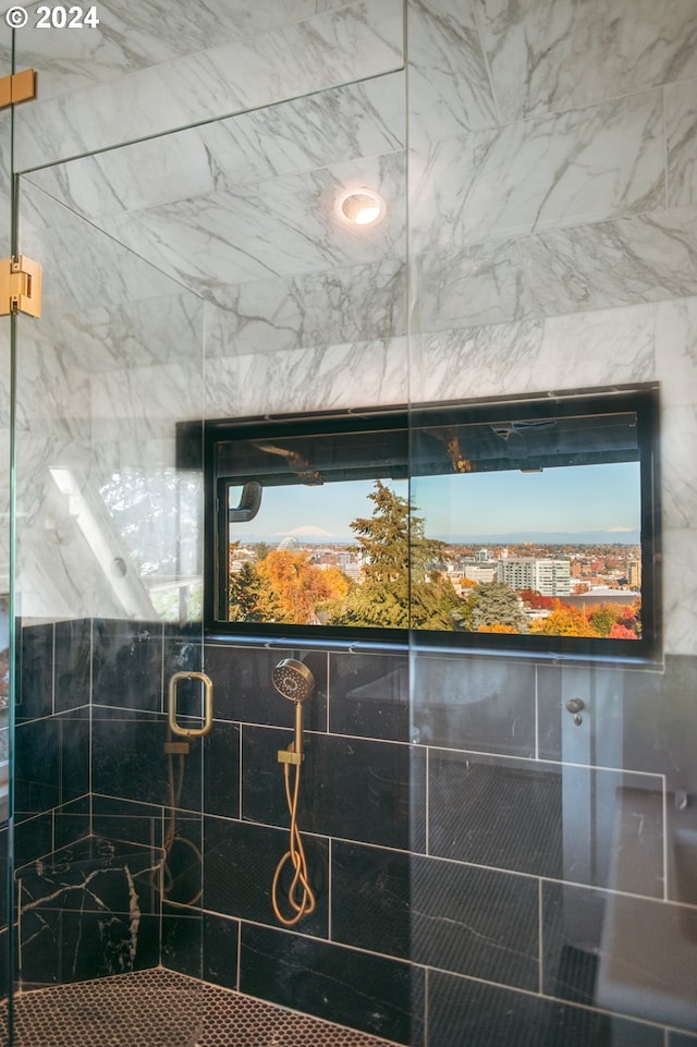 bathroom featuring walk in shower