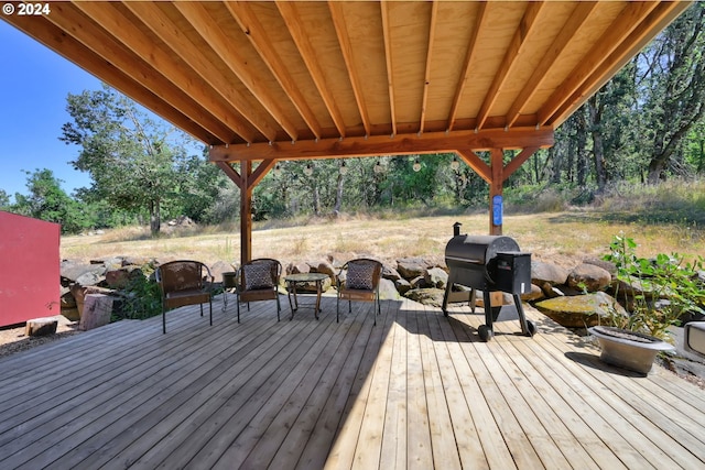 deck with grilling area