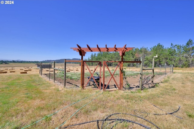 view of yard with a rural view