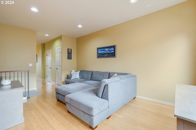 living room featuring light hardwood / wood-style flooring