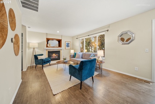 living room featuring hardwood / wood-style floors