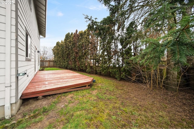 view of yard featuring a deck