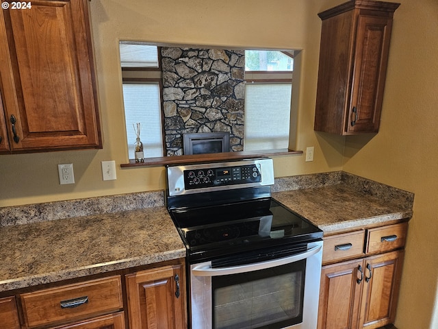 kitchen with electric range