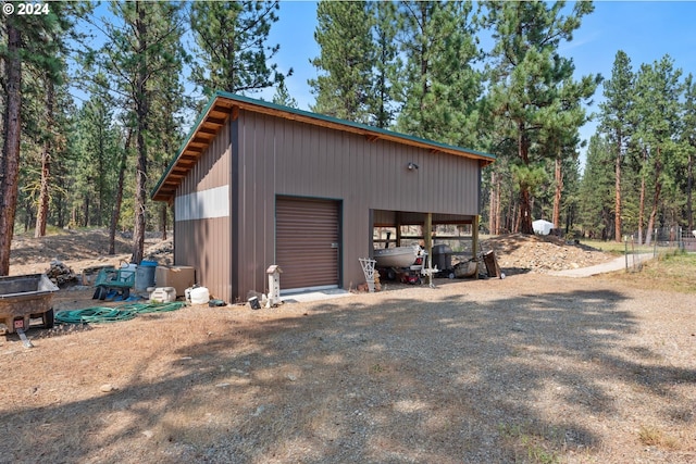 view of garage