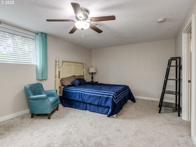 15836 SW Division St, Sherwood, OR 97140 - bedroom featuring carpet floors, a textured ceiling, a ceiling fan, and baseboards