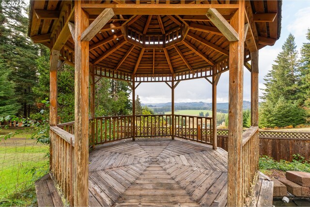386 Longview Dr, Elkton, OR 97436 - wooden terrace with a gazebo