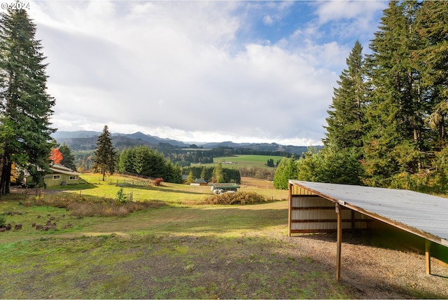 exterior space with a rural view