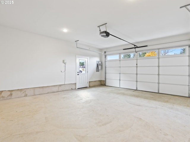 2891 NE Currin Creek Dr, Estacada, OR 97023 - garage with electric panel and a garage door opener