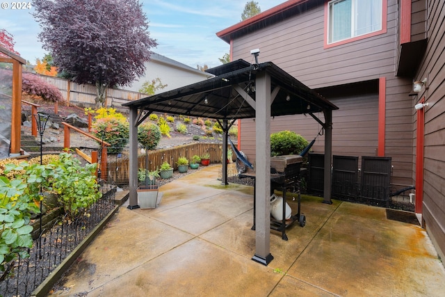 view of patio with a gazebo