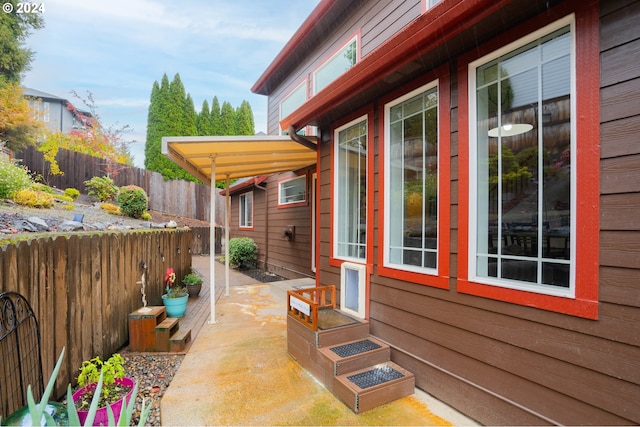 view of home's exterior featuring a patio