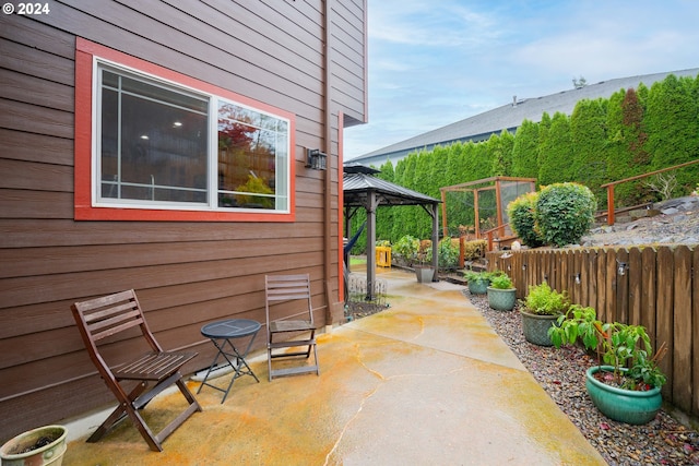 view of patio with a gazebo