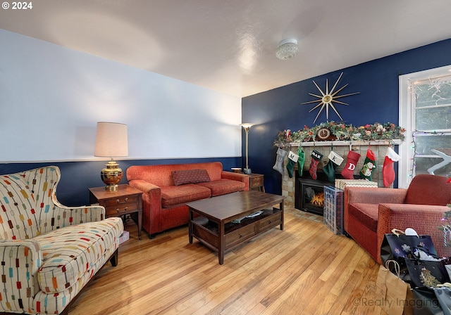 living room featuring light hardwood / wood-style flooring