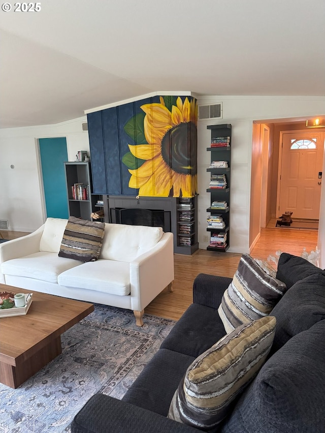 living room featuring hardwood / wood-style floors