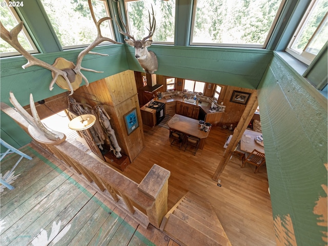 interior space featuring wood-type flooring