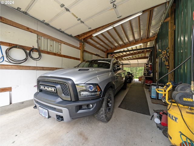 garage with a carport