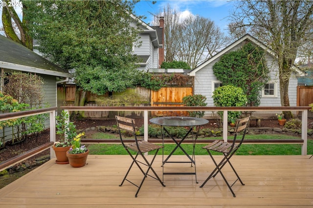 wooden terrace with fence