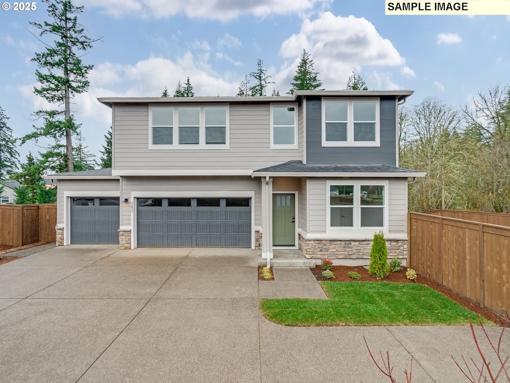 view of front of home featuring a garage