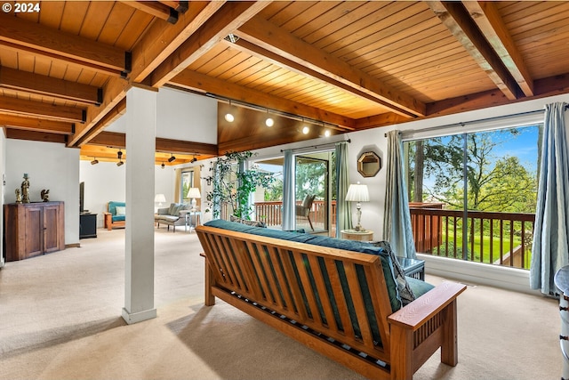 interior space featuring plenty of natural light and carpet