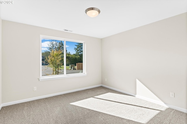 view of carpeted spare room