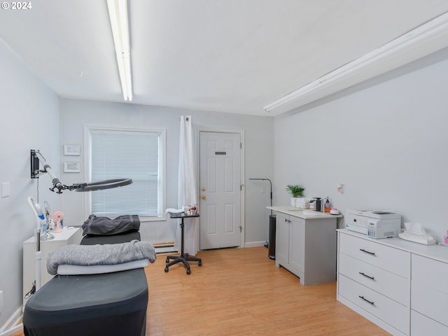 interior space with light hardwood / wood-style floors