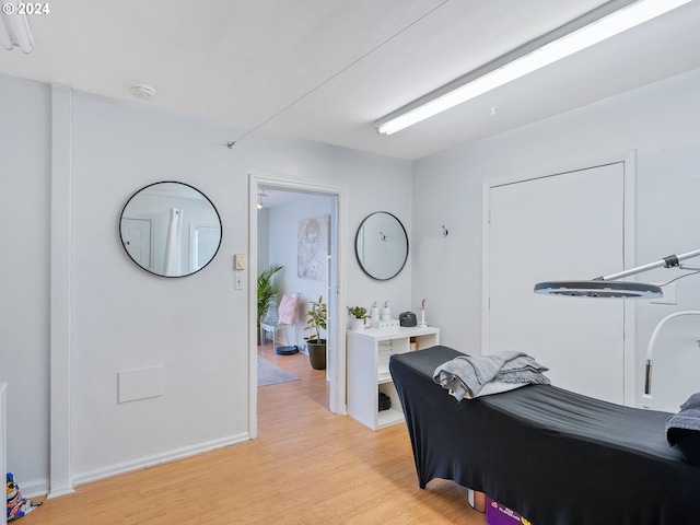 home office featuring light hardwood / wood-style flooring