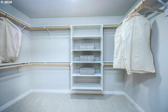 spacious closet with carpet flooring