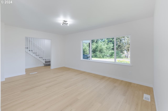 empty room featuring light wood-type flooring