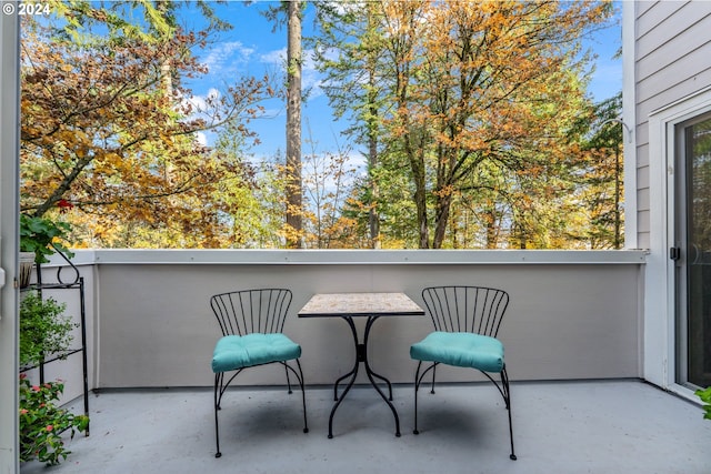 balcony with a patio area