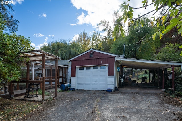 view of garage