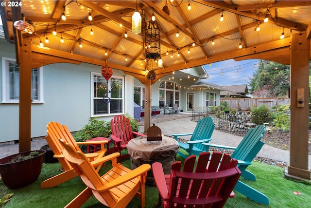 view of patio / terrace featuring a gazebo