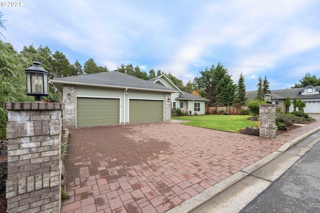 view of front of home with a front yard