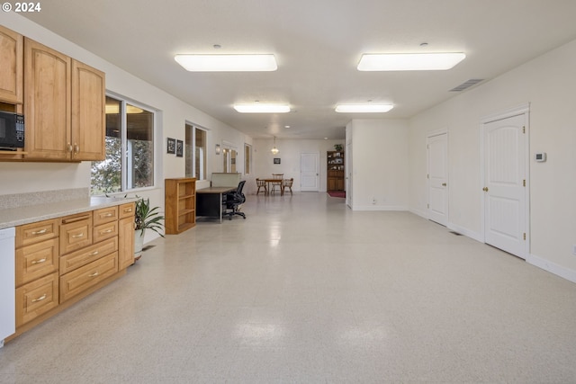 kitchen with light brown cabinets