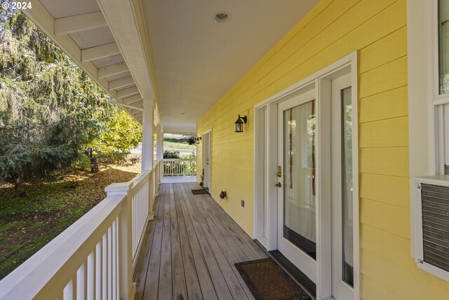 wooden deck with covered porch