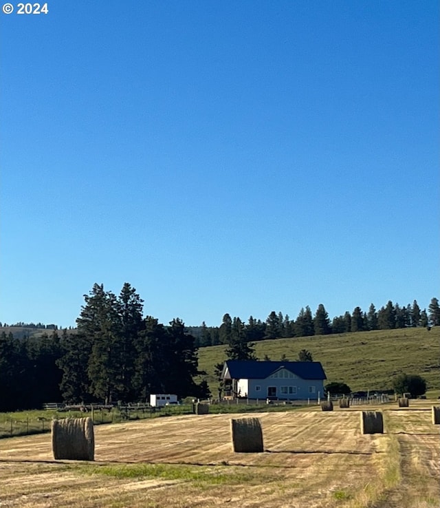 view of yard with a rural view