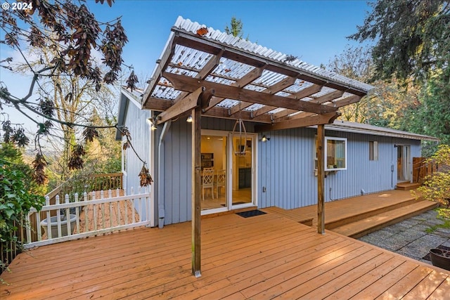 wooden deck with a pergola