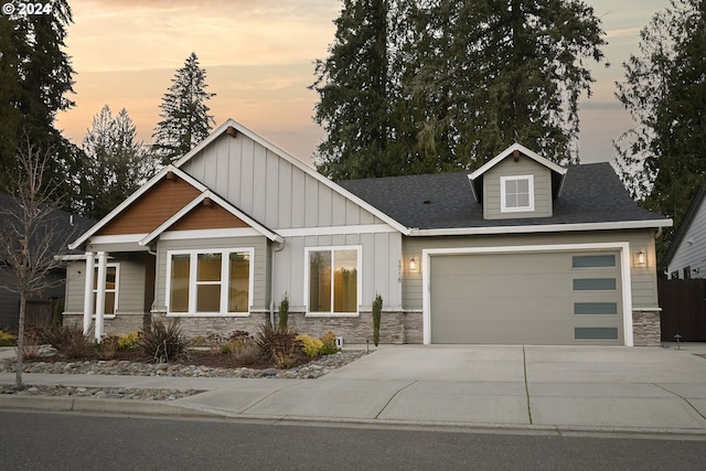 view of front of house with a garage