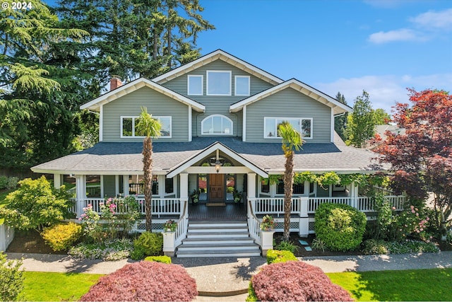 view of front of property with a porch