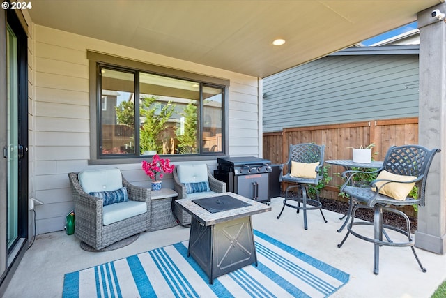 view of patio / terrace with a grill