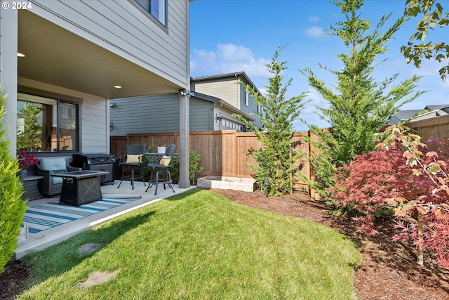 view of yard featuring a patio area