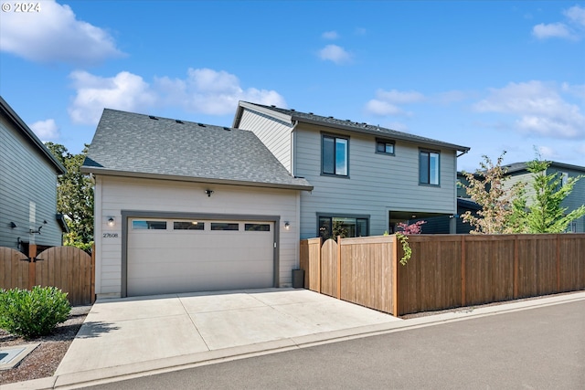 front of property featuring a garage