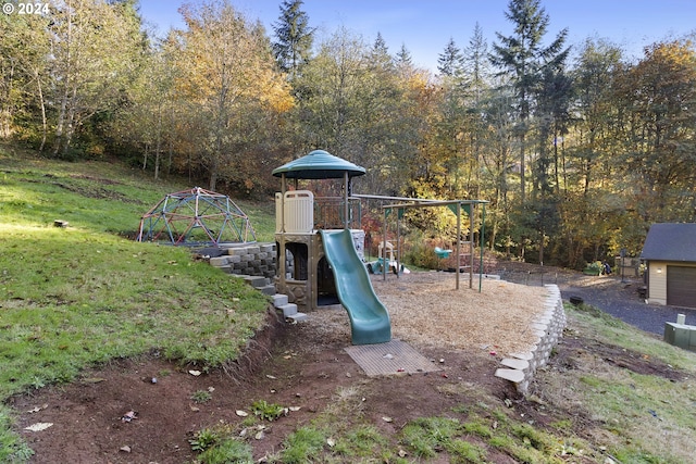 view of jungle gym