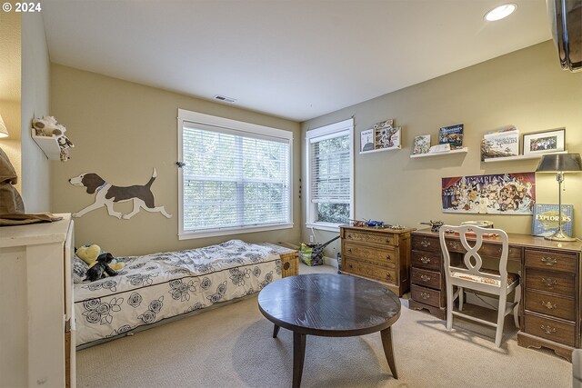 bedroom with carpet