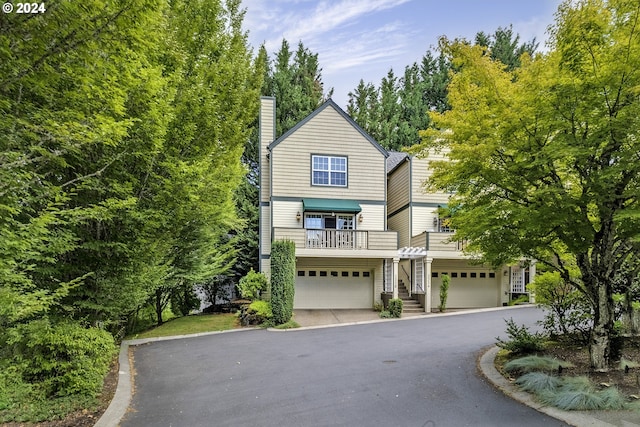 view of front of home with a garage