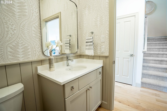 bathroom with vanity, toilet, and plenty of natural light