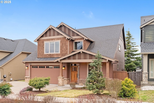 craftsman-style house with a garage