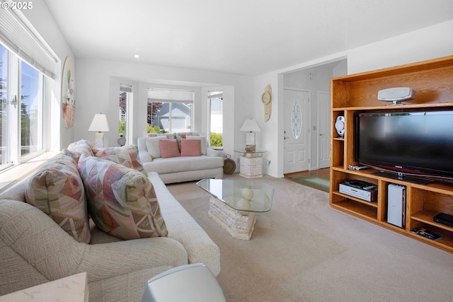 living room with carpet