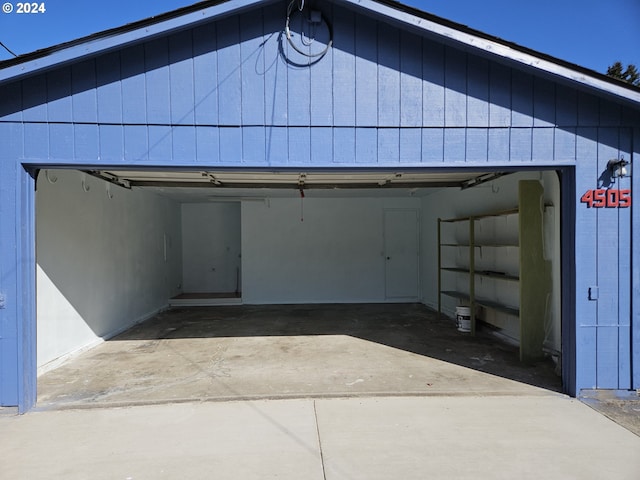 view of garage