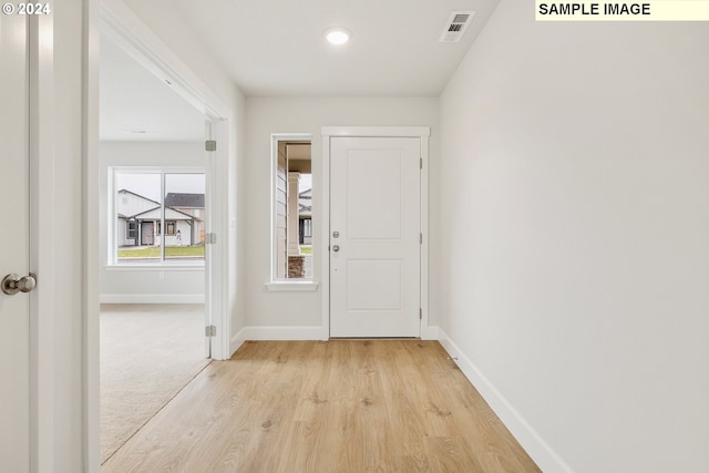 entryway featuring light hardwood / wood-style flooring