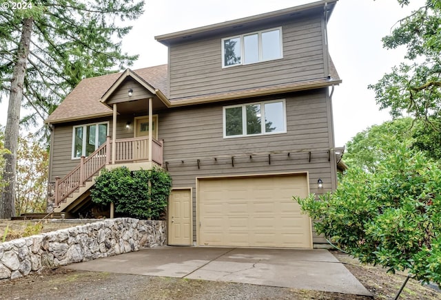 front of property featuring a garage